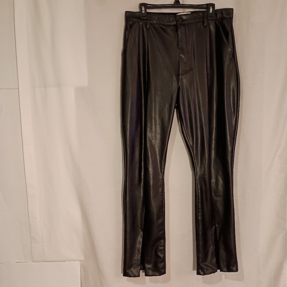 Abercrombie and Fitch Faux Leather Skinny Ultra High Rise Split Hem Pants